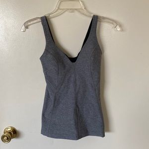 Grey Lululemon tank with built in sports bra